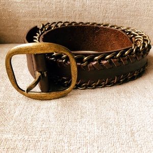 Leather and chain Belt